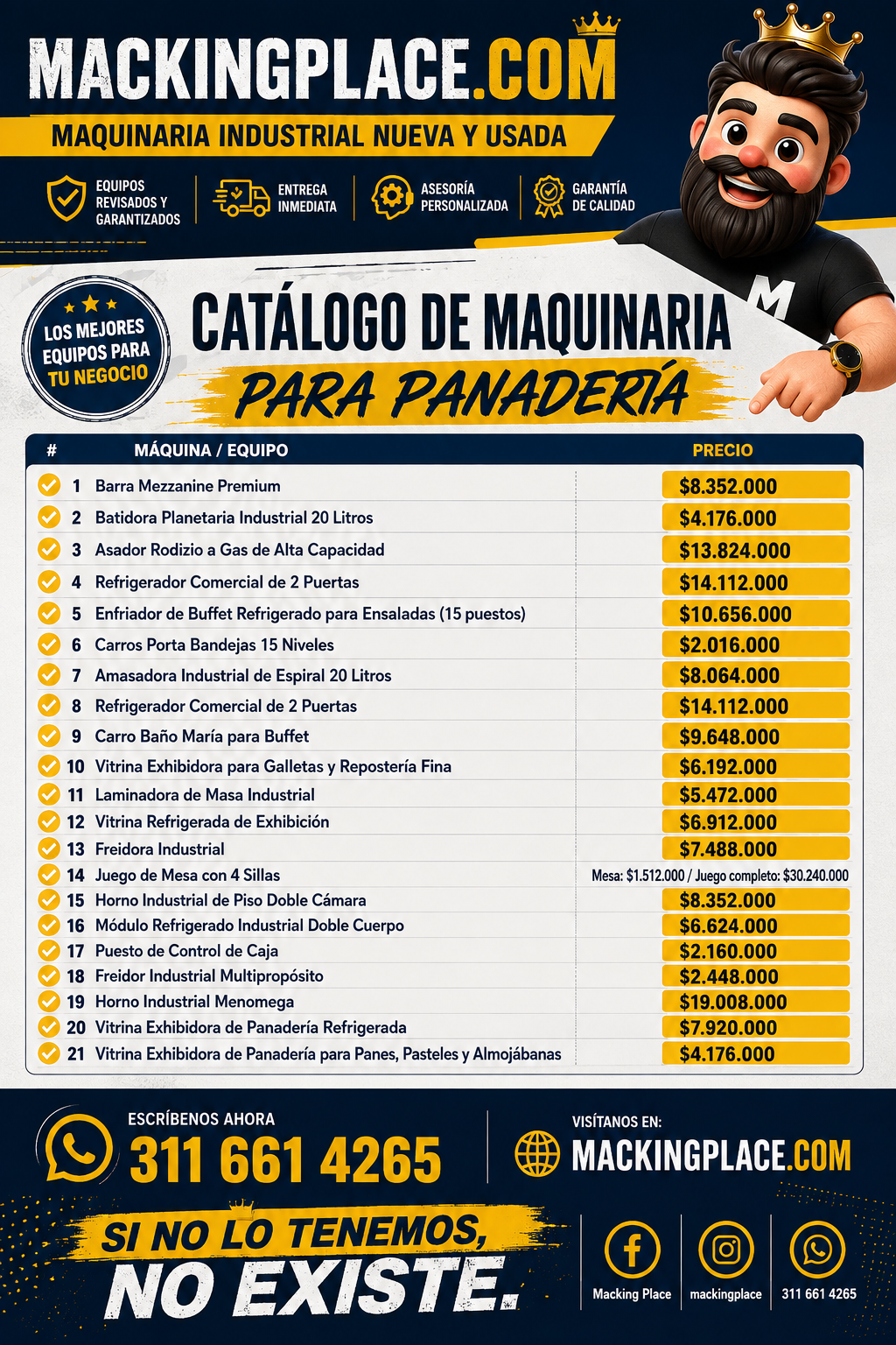 Miniatura de Lote Completo de Maquinaria y Equipos para Panadería